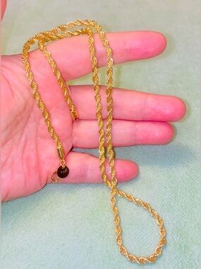 18 K Gold Plated Rope Chain Necklace - Elegant Unisex Jewelry 💥